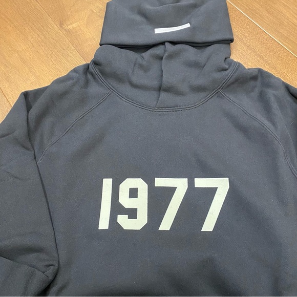 Essentials iron Black Hoodie with 1977 - Picture 2 of 7
